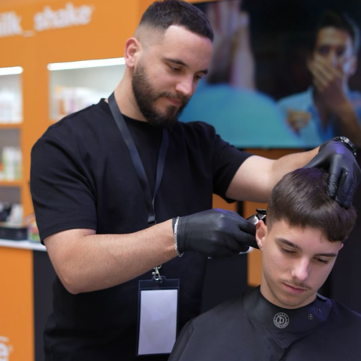 Barber at work